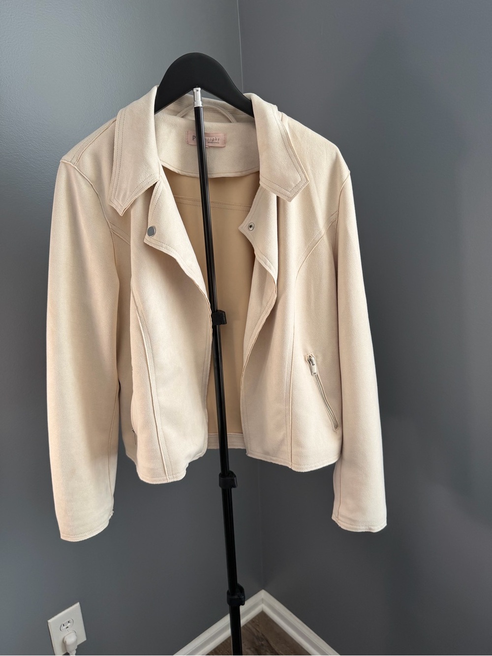 Philosophy Cream Soft Moto Jacket - Picture 3 of 10